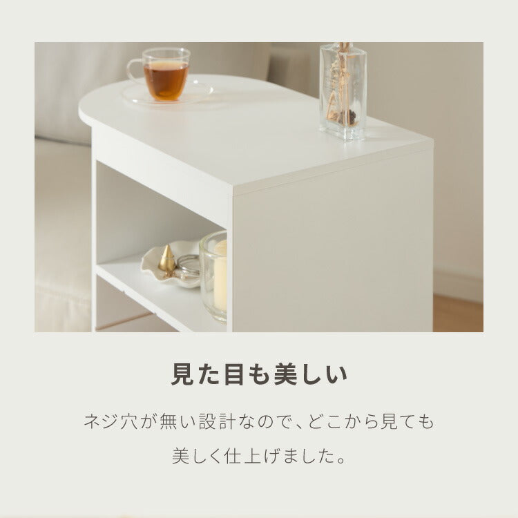 日本製 3way サイドテーブル 幅50cm レコードプレーヤー置けるレコードラック 稼働棚 4枚 多目的 ベッド 横テーブル ウッドテーブル 完成品(代引不可)