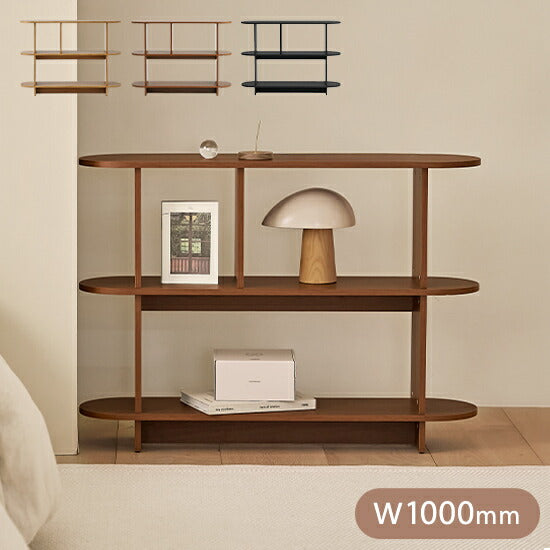 roomn バルトラウンドシェルフ W1000mm ナチュラル roomnhome バルトラウンドシェルフ ラック 3段 100cm ドレッサー