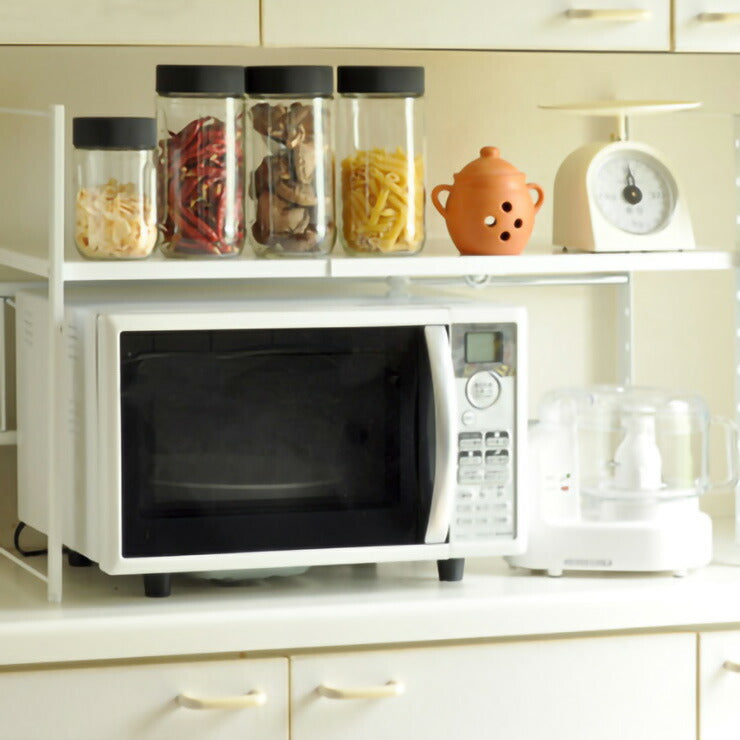 日本製 頑丈カウンター上ラック 収納 レンジラック 国産 伸縮式 高さ