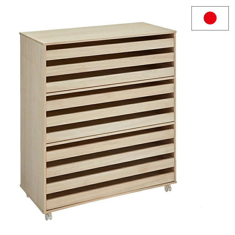 総桐クローゼット盆ワゴン 10段 【日本製 大川家具 完成品】 引き出し収納 オシャレ 北欧 衣類収納 服 押入れ収納 クローゼット 押し入れ(代引不可)