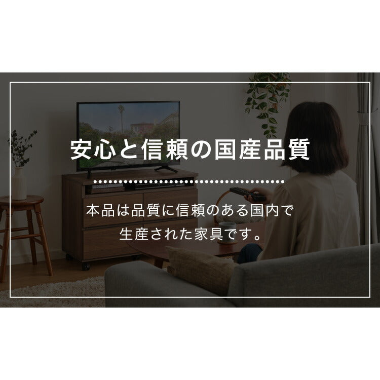 昇降式 テレビワゴン 幅80cm 55cm~67cmの昇降2段スライドレール キャスター付き 完成品