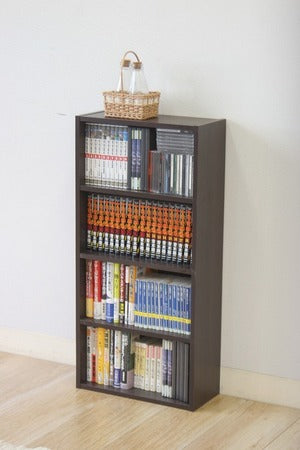 BDラック(BOOK&DVD) ホワイト HP9418WH カラーボックス 4段 (代引き不可)