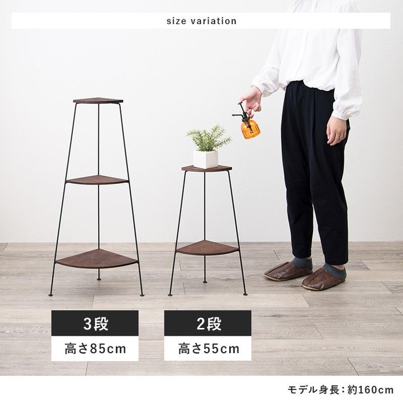 コーナーラック 完成品 3段 オープンラック 棚 スリム ディスプレイラック アイアン スチール リビング キッチンラック トイレラック 玄関(代引不可)