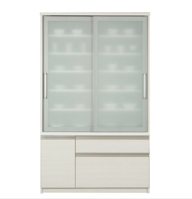 キッチンボード 日本製 完成品 MOISS加工 幅117.5×奥行46×高さ194.5cm オーバートラベルレール 採用 キッチン収納 収納(代引不可)