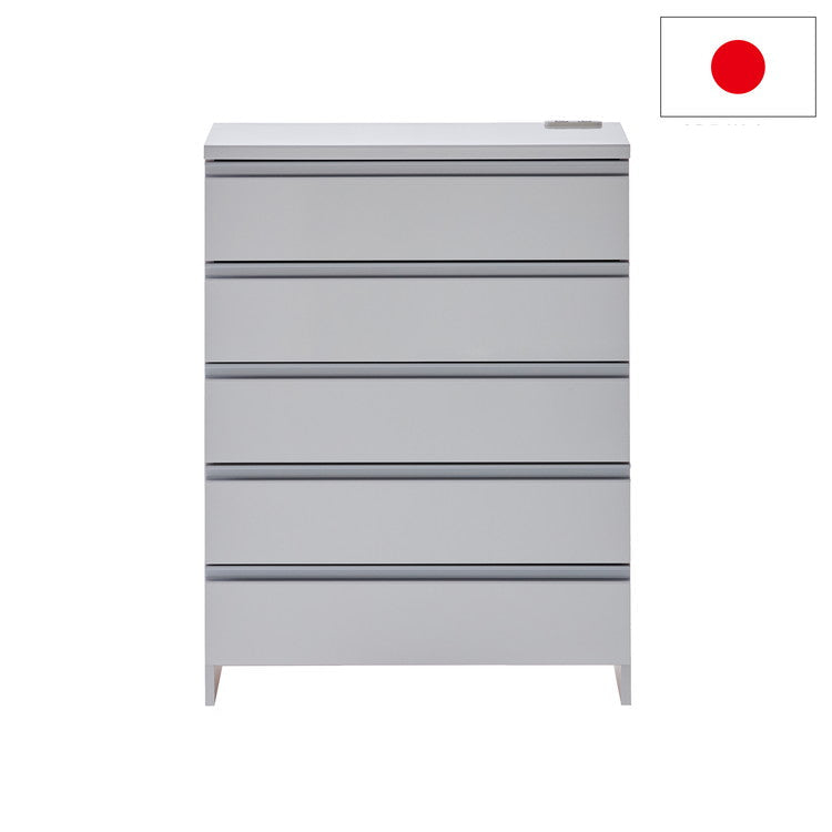 日本製 鏡面仕上げの高級ランドリーチェスト チェスト 幅75cm 高さ100cm 背面化粧仕上げ 完成品 開梱設置無料 薄型 棚 ランドリーチェスト ランドリーラック