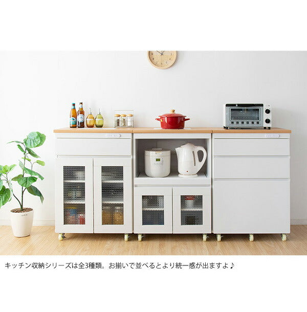 キッチンキャビネット キャスター付き キッチンラック Semplice センプリチェ 幅60cm 食器棚 レンジ台 レンジワゴン キッチン(代引不可)
