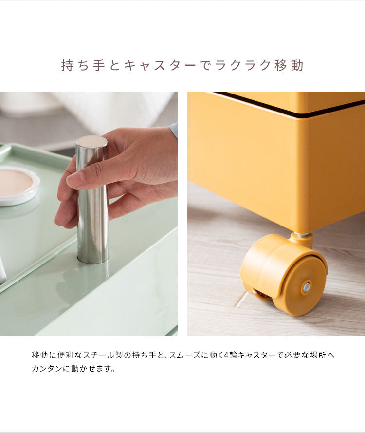 マルチワゴン Pluna プルーナ 7段 360度回転 スリムサイズ リビング キッチン 子ども部屋 コスメ収納 玄関 寝室 ランドリー キャスター付き かわいい 収納ワゴン ワゴン収納 多段ワゴン チェスト デスクワゴン リビングワゴン サイドラック(代引不可)