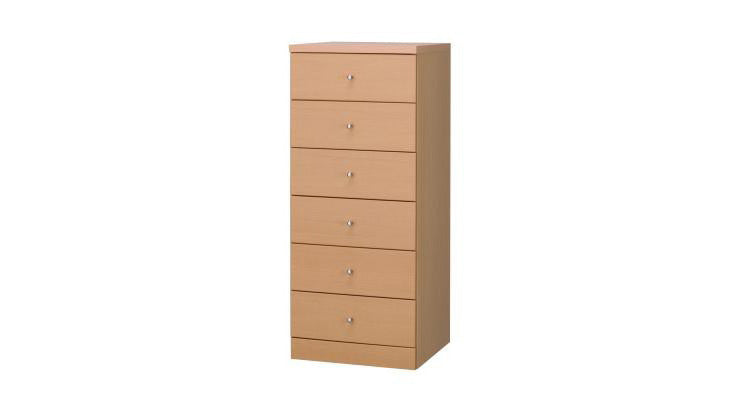 完成品 木製 チェスト 幅44×奥行41×高さ104.5cm 六段 日本製 国産 6段 収納 棚 隙間 収納 整理 ナチュラル シンプル おしゃれ(代引不可)