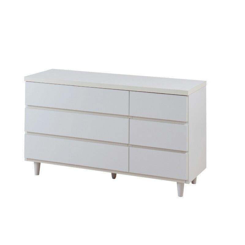 大川家具 日本製 完成品 シンプルスタイル 脚付き ホワイト チェスト 幅119.5 3段 三段 119.5幅 収納 ワイド ローボード 三段 3段 脚付き 白 おしゃれ 国産(代引不可)