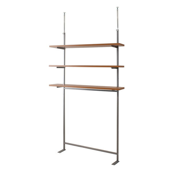 日本製 突っ張り ウォールシェルフ 3段 幅120 ナチュラル 大容量