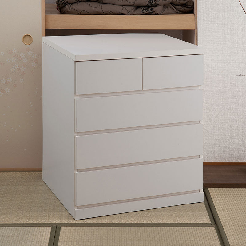 日本製 完成品 押入れ たんす 幅75cm 奥行65cm 4段 ホワイト 白 国産