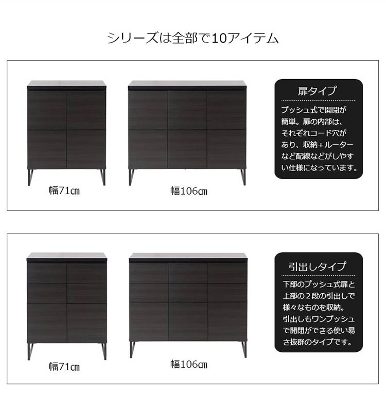 完成品 日本製 ブラック スクエア キャビネット 引出し ベンチタイプ 幅106 ワイド 国産 3列 2段 収納 おしゃれ モノトーン 木製 スリム 大容量 アンティーク 北欧 スチール(代引不可)