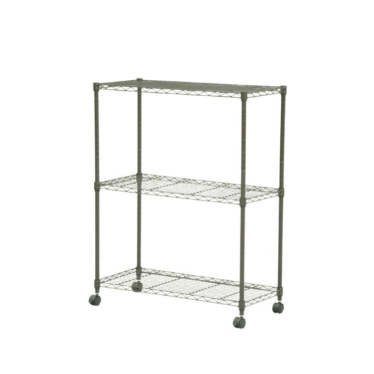 スチールラック キャスター付き 3段 幅75cm 高さ96cm 収納 収納家具 リビング収納 本棚 ラック シェルフ ディスプレイラック 収納棚 キッチン収納 レンジラック オープンラック(代引不可)