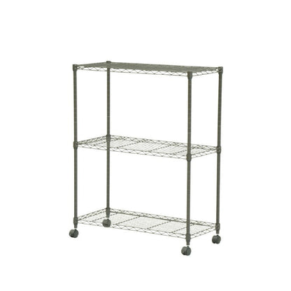 スチールラック キャスター付き 3段 幅75cm 高さ96cm 収納 収納家具 リビング収納 本棚 ラック シェルフ ディスプレイラック 収納棚 キッチン収納 レンジラック オープンラック(代引不可)