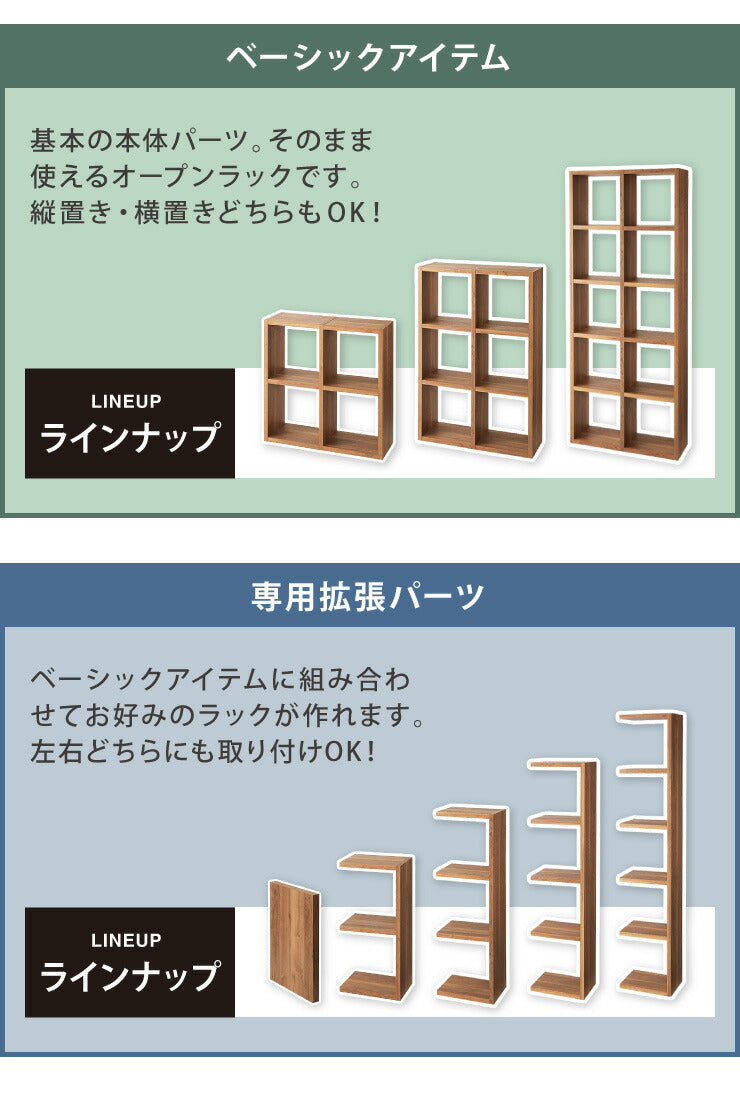 レクタックス 組み合わせオープンラック ラック 収納ラック シェルフ ナチュラル シンプル 収納 本棚 テレビボード TV台 AVボード 組みあわせ カスタム収納 収納棚 2段 二段 2×2(代引不可)