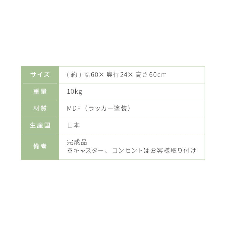 日本製 多機能 目隠しワゴン 幅60cm キャスター付き コンセント付き ツールボックス付き 木製 ゴミ箱付き デスクワゴン 引出し収納 完成品 収納 棚 隠せる(代引不可)
