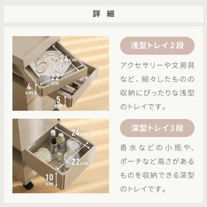 日本製 ワゴン キャスター付き おしゃれ 5段トレイ キッチンワゴン 回転 回転式 キッチン収納 ラック サイドワゴン キッチン コスメ ワゴン ドレッサー ネイル 韓国 インテリア 完成品(代引不可)