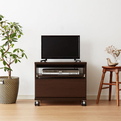 テレビ台 国産 幅60 完成品 キャスター付き テレビボード コンパクト テレビラック ローボード 収納 棚 TV台 TVボード 日本製 配線スマート 木製 ウォルナット ナチュラル(代引不可)