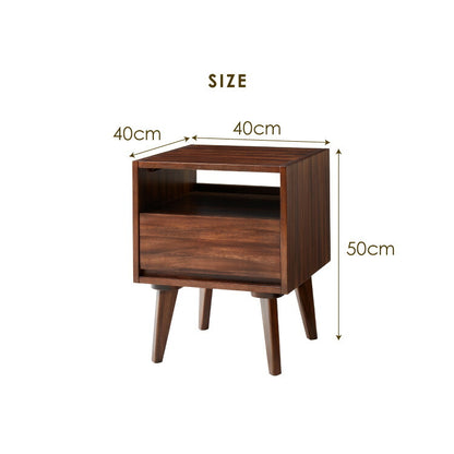 ベッドサイドテーブル サイドチェスト 幅40cm 引き出し モンキーポッド モンキーポッド材 サイドテーブル 天然木 木製 ミッドセンチュリー レトロ モダン 北欧 北欧モダン ヴィンテージ(代引不可)