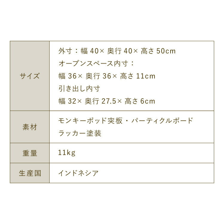 ベッドサイドテーブル サイドチェスト 幅40cm 引き出し モンキーポッド モンキーポッド材 サイドテーブル 天然木 木製 ミッドセンチュリー レトロ モダン 北欧 北欧モダン ヴィンテージ(代引不可)