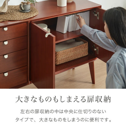 キャビネット 幅160cm 北欧 ヴィンテージ 天然木 マホガニー 完成品 開梱設置無料 サイドボード リビングボード 収納家具 モダン 木製 フリーボード ローボード 高級感 キャビネット AVA アヴァ(代引不可)