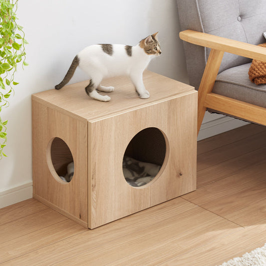 Petofun 職人が考えた 壁掛け キャットステップ 穴ありタイプ 猫ハウス 木製 日本製 完成品 キャットウォーク キャットハウス キャットタワー ネコベッド 大型ネコ 取付簡単