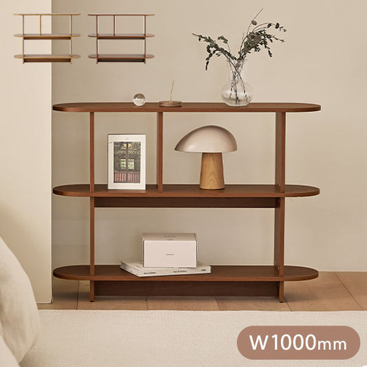 roomnhome バルトラウンドシェルフ ラック 3段 100cm ドレッサー 見せる収納 収納 サイドテーブル オープンラック デザインラック シェルフ スリム ディスプレイラック 本棚(代引不可)