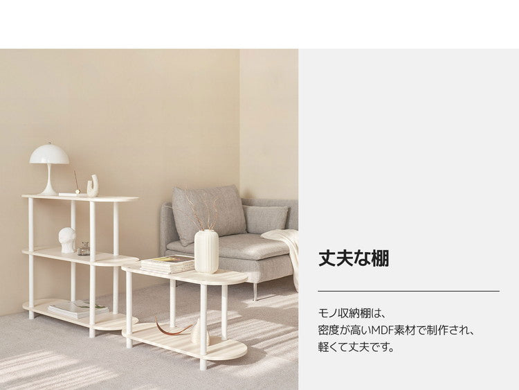 Roomnhome 収納棚 幅100cm 2段 モノ収納棚 ラック ドレッサー 見せる収納 収納 サイドテーブル メイクスペース オープンラック デザインラック シェルフ スリム ディスプレイラック 本棚(代引不可)