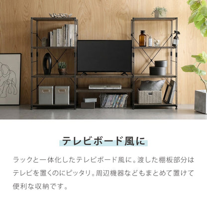 ユニットシェルフ ダブルワイヤーラック 幅80 3段 ラック キッチンラック オープンラック スチールラック ワイヤーラック ウッドシェルフ ディスプレイラック 棚 収納 リビング 子供部屋 キッチン