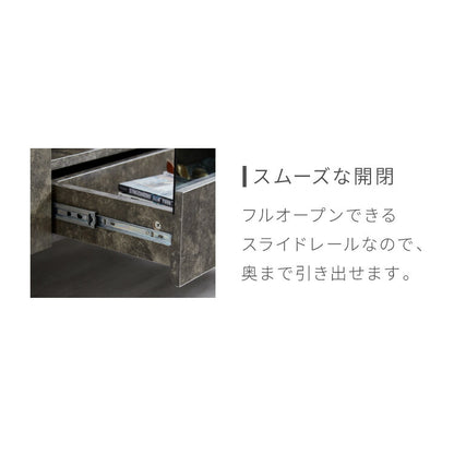 テレビボード ストーン調 幅150cm ガラス窓 フラップ扉2杯テレビ台 150 ローボード ロータイプ TVボード TV台 セラミック調 グレー 引き出し テレビラック AVラック リビング収納 テレビラック