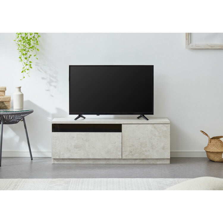 テレビボード ストーン調 幅100cm ガラス窓 引き出し付き テレビ台 100 ローボード ロータイプ TVボード TV台 セラミック調 グレー 引き出し テレビラック AVラック リビング収納 テレビラック