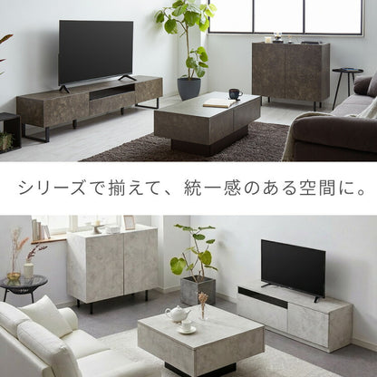 引き出し付き センターテーブル ストーン調 正方形センターテーブル 69×69 テーブル ローテーブル 幅69 セラミック調 グレー リビングテーブル 収納 引き出し リビングテーブル ソファテーブル