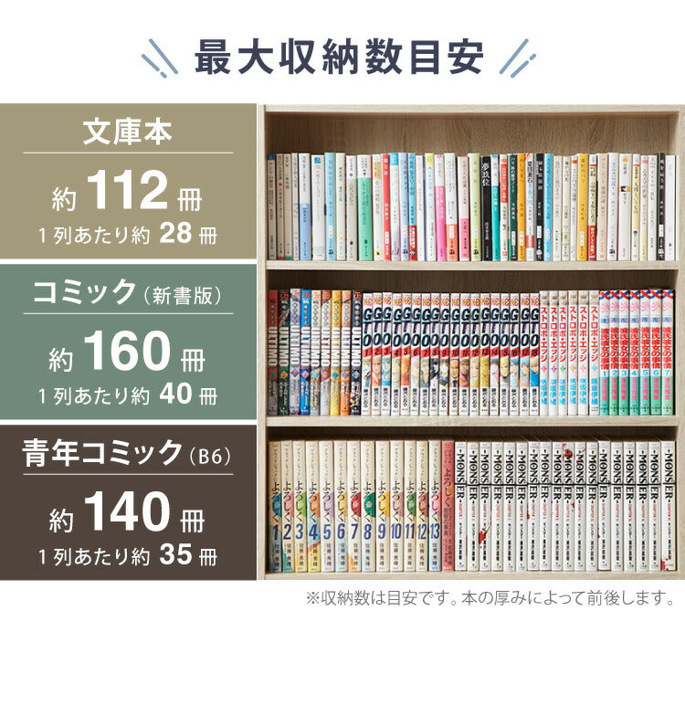 本棚 スリム 幅60cm 奥行17cm 薄型 コンパクト 省スペース 大容量 木目調 マンガ 漫画 小説 文庫本 DVD おしゃれ ナチュラル コミックラック 書棚 スリム本棚 収納棚 ラック リビング収納 カラーボックス 絵本棚