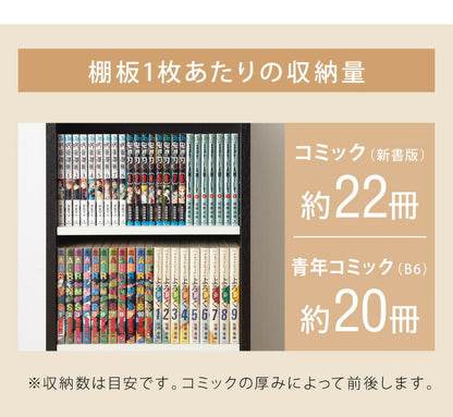 ラック 木製 棚 収納 本棚 大容量 薄型 おしゃれ コミックシェルフ 幅40高さ80 ブラウン(代引不可)