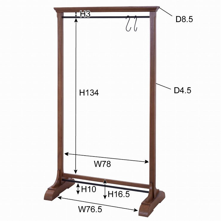ハンガー 幅91×奥行45×高さ160 天然木 アイアン粉体塗装 ラッカー塗装(代引不可)