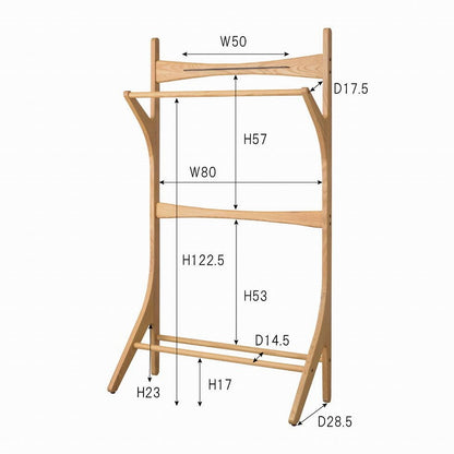 オスカー ハンガー 幅85×奥行35×高さ150 天然木 アッシュ ウレタン塗装 スチール(代引不可)