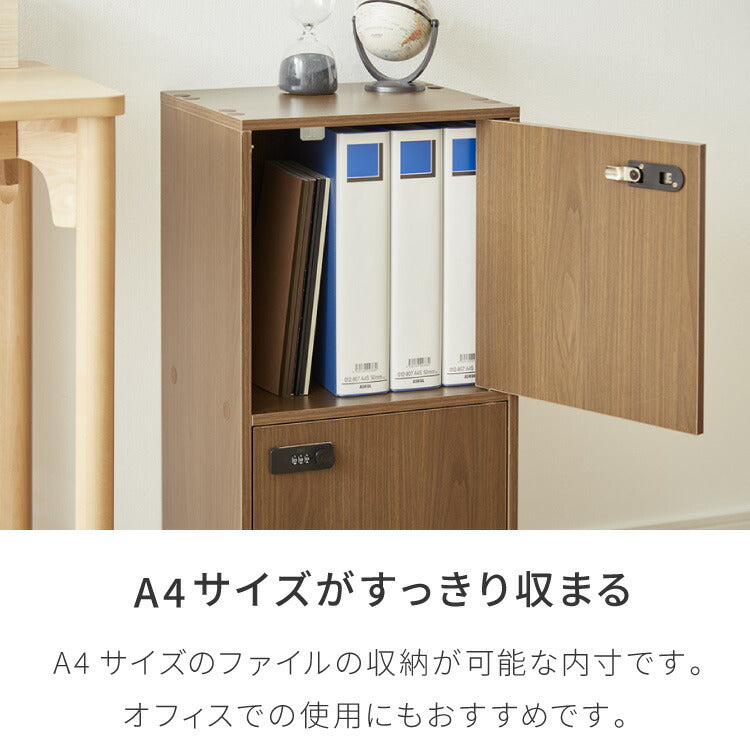 カラーボックス 2段 A4 2個セット 木目 鍵付き 扉付き 幅35cm レイアウト自由自在 ダイヤル 収納 収納ボックス 整理整頓 カラーボックス2段 A4サイズ 本棚 ラック 収納ラック 鍵付きラック