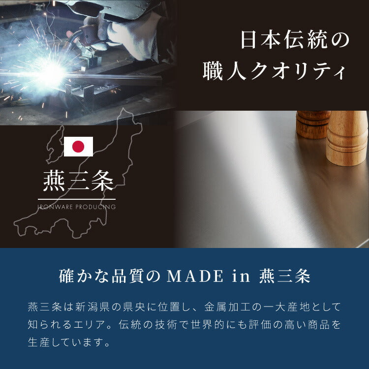 日本製 燕三条 ステンレス作業台ワゴン 幅50cm 引出付き ハンドル付き キッチンワゴン 作業台 調理台 スリム キャスター付き おしゃれ ステンレス天板 ステンレスワゴン キッチンラック(代引不可)