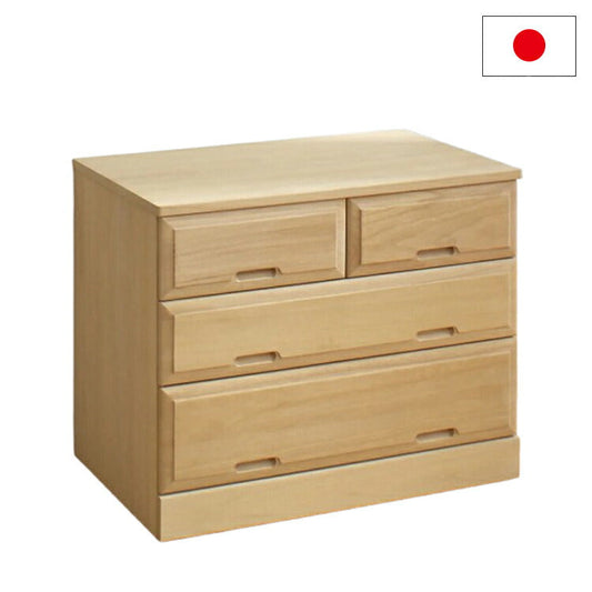 北欧風 総桐 クローゼットチェスト 幅75cm 3段 キャスター付き とのこ仕上げ【日本製 大川家具 完成品】 引き出し収納 オシャレ 北欧 衣類収納 服 押入れ収納(代引不可)
