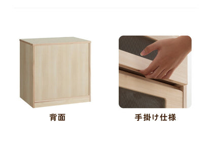 総桐 ガラス窓付クローゼットチェスト キャスター付き 幅 75×奥行 44×高さ 59.5cm 3段 【日本製 大川家具 完成品】 引き出し収納 オシャレ 北欧 衣類収納 服 押入れ収納(代引不可)