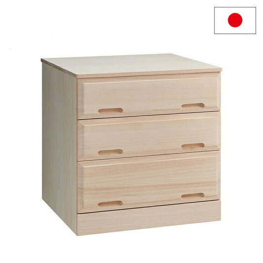 押入れ クローゼット収納 衣類収納 奥行60cm ロング総桐クローゼットチェスト キャスター付き 幅58cm・3段 【日本製 大川家具 完成品】 引き出し収納 オシャレ 北欧 服 押入れ収納(代引不可)