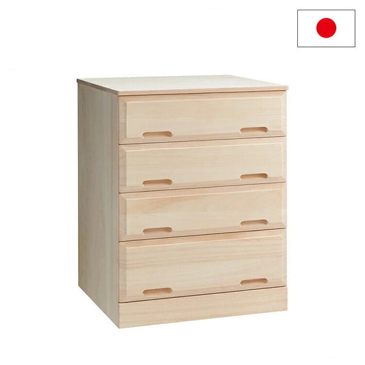 押入れ クローゼット収納 衣類収納 奥行60cm ロング総桐クローゼットチェストキャスター付き 幅58cm・4段 【日本製 大川家具 完成品】 引き出し収納 オシャレ 北欧 服 押入れ収納(代引不可)