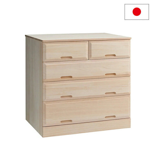 押入れ クローゼット収納 衣類収納 奥行60cm ロング総桐クローゼットチェスト キャスター付き 幅75cm・4段 【日本製 大川家具 完成品】 引き出し収納 オシャレ 北欧 服 押入れ収納(代引不可)