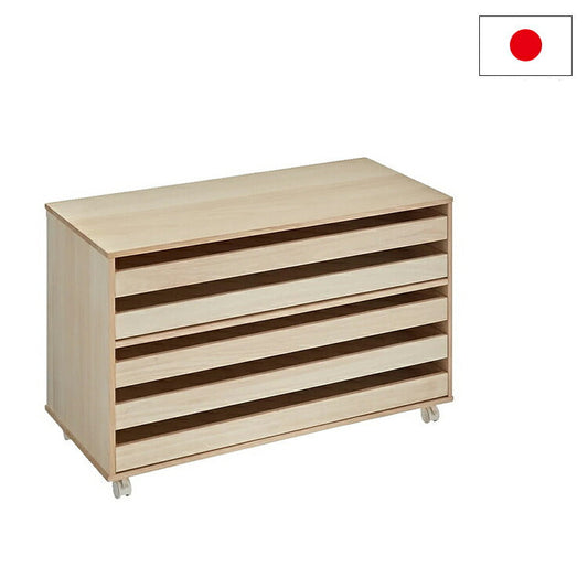 総桐クローゼット盆ワゴン 5段【日本製 大川家具 完成品】 引き出し収納 オシャレ 北欧 衣類収納 服 押入れ収納 クローゼット 押し入れ(代引不可)