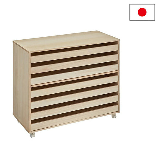 総桐クローゼット盆ワゴン 7段 【日本製 大川家具 完成品】 引き出し収納 オシャレ 北欧 衣類収納 服 押入れ収納 クローゼット 押し入れ(代引不可)
