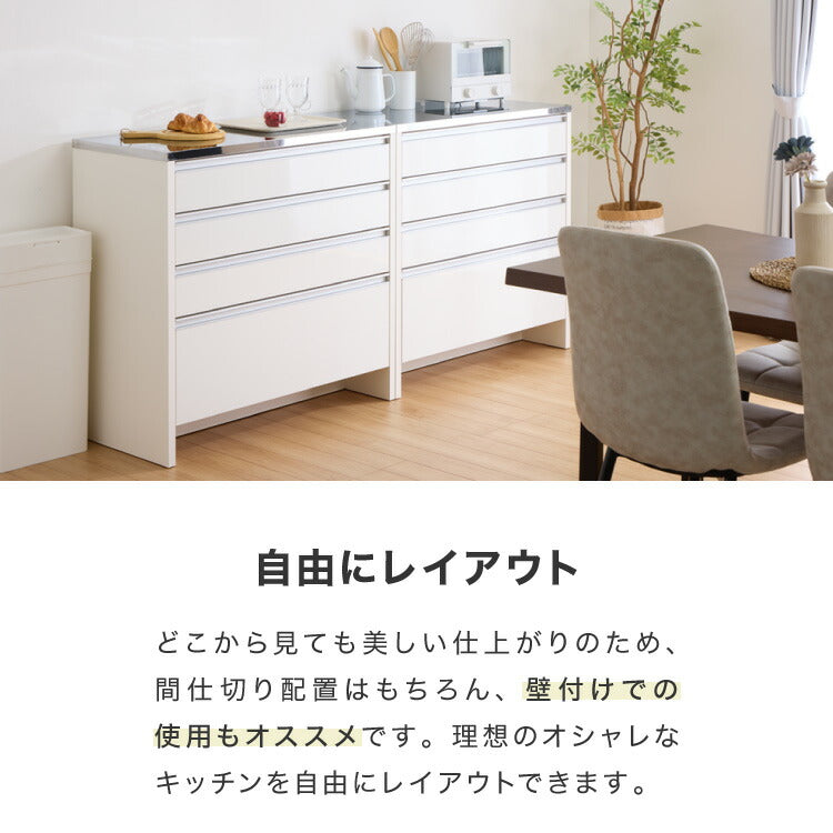 キッチンカウンター ステンレス天板 120cm 他とは違う職人加工の超
