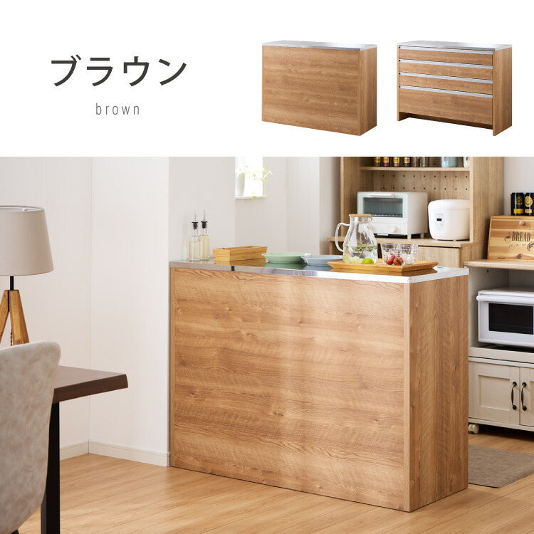 キッチンカウンター ステンレス天板 120cm 他とは違う職人加工の超