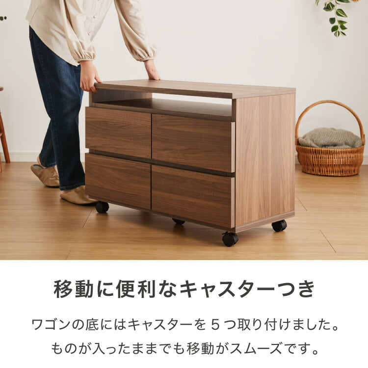 昇降式 テレビワゴン 幅80cm 55cm~67cmの昇降2段スライドレール キャスター付き 完成品