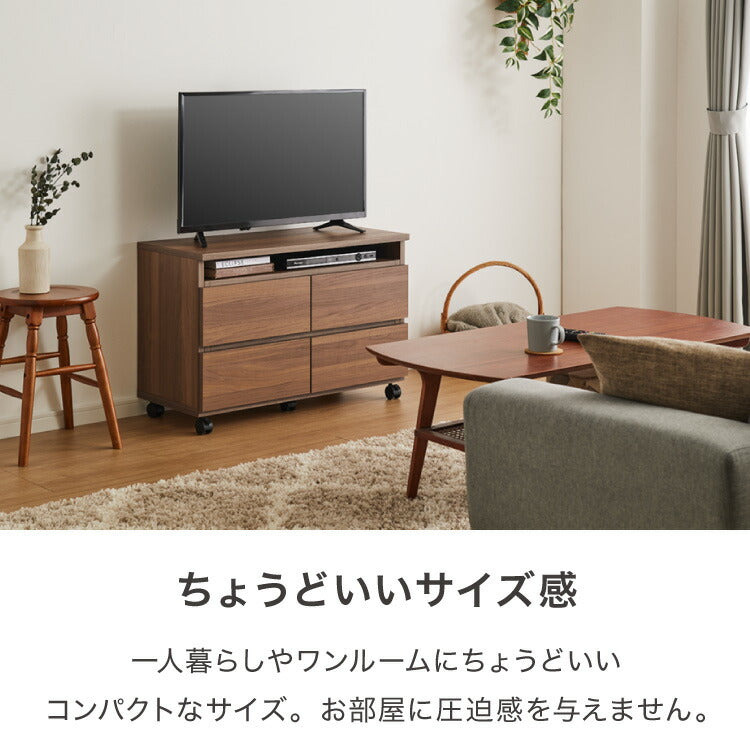 昇降式 テレビワゴン 幅80cm 55cm~67cmの昇降2段スライドレール キャスター付き 完成品