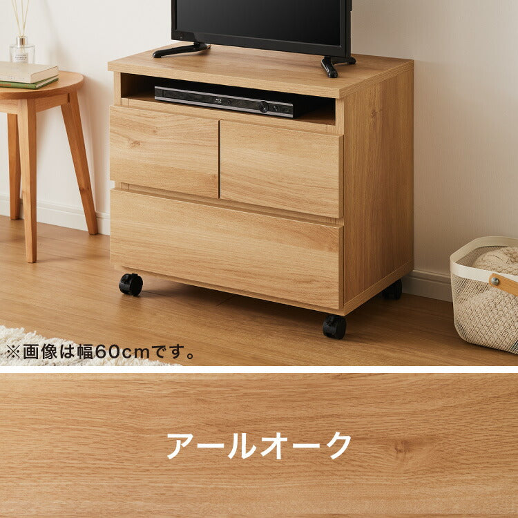 昇降式 テレビワゴン 幅80cm 55cm~67cmの昇降2段スライドレール キャスター付き 完成品